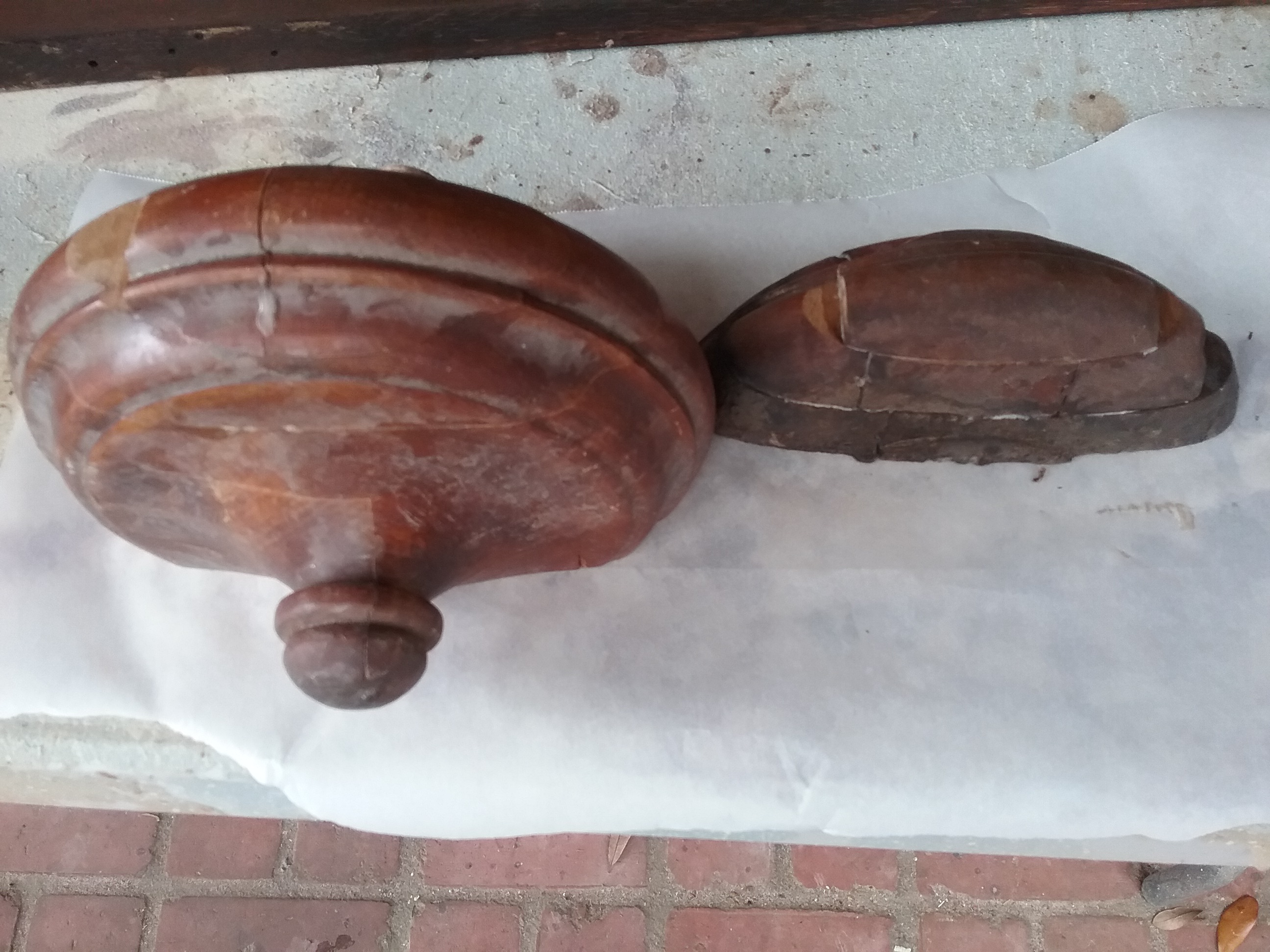 wooden finial reglue | Heirloom Restored