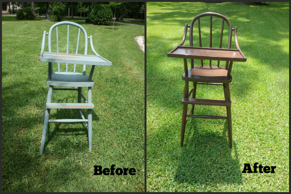 Refinished highchair baby furniture