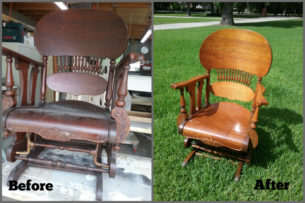 Restoring glider rocker