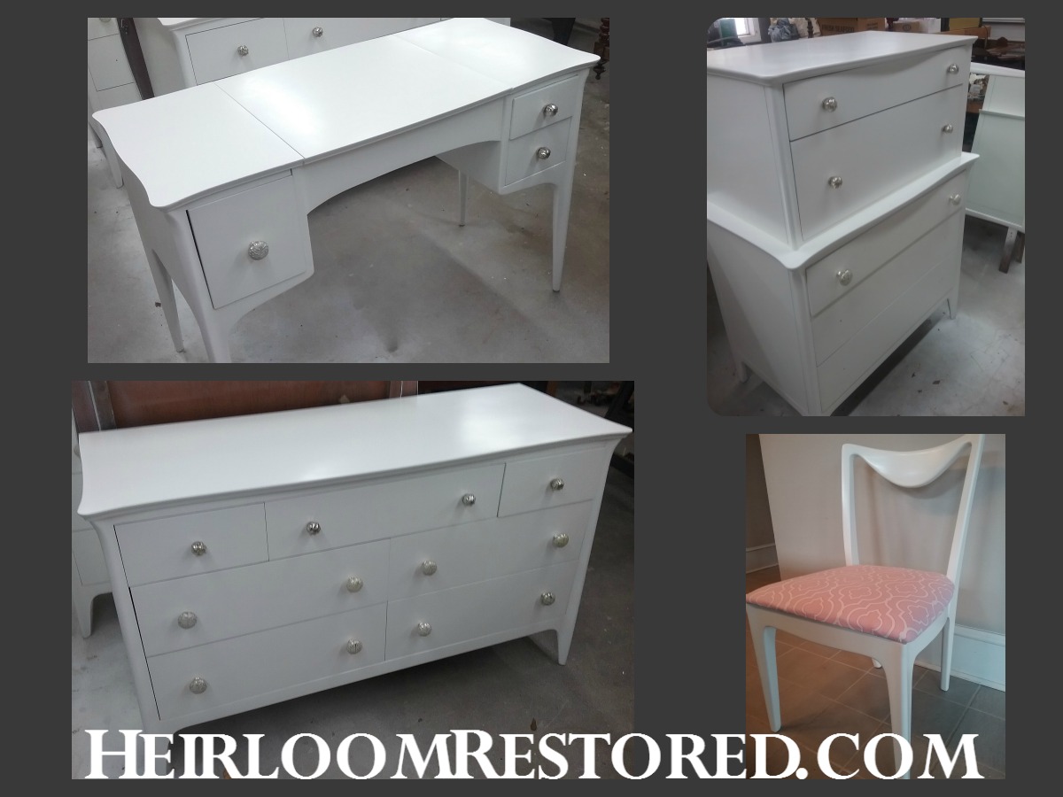 Painted white furniture Benjamin Moore | Heirloom Restored